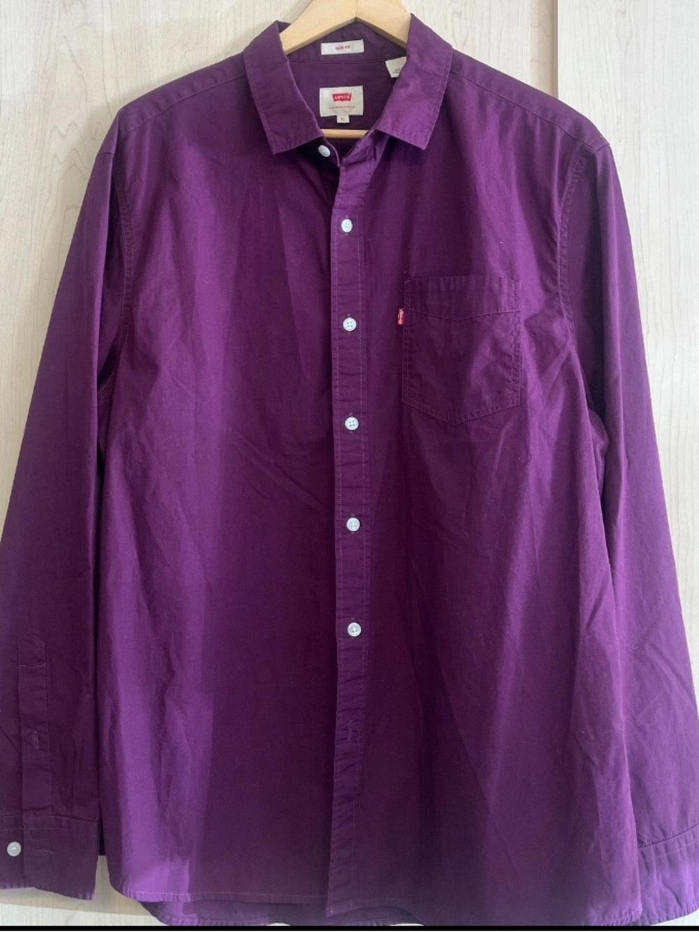 Levi's Men's Purple Sunset One Pocket XL Extra Large Slim Button Down Shirt